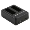 Dual Port Slot Battery Charger GoPro Hero 5 Camera USB kaapeli