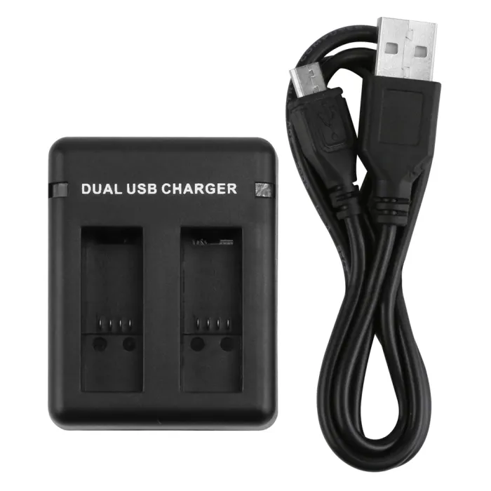 Dual Port Slot Battery Charger GoPro Hero 5 Camera USB kaapeli