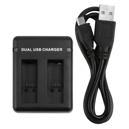 Dual Port Slot Battery Charger GoPro Hero 5 Camera USB kaapeli