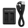 Dual Port Slot Battery Charger GoPro Hero 5 Camera USB kaapeli