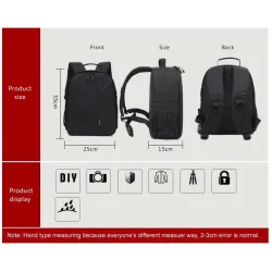 CámaraCanon Nikon DSLR HU-00 resistente al agua Mochila acolchada