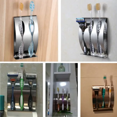 Stainless steel toothbrush holder - wall mounting