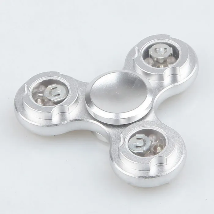 Led light finger fidget - aluminium hand spinner