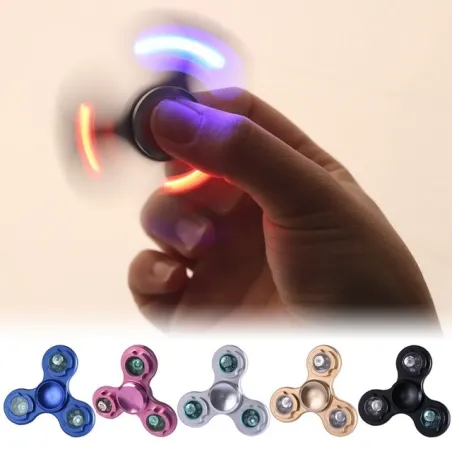 Led light finger fidget - aluminium hand spinner