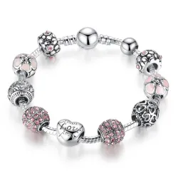 Bracciale di lusso con perle di cristallo - argento 925