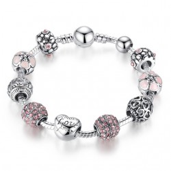 Bracelet de luxe avec perles en cristal - 925 argent sterling