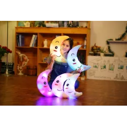 Plush moon docka med färgglada Ledljus 35 cm