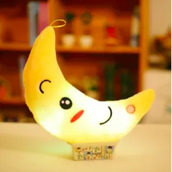 Plüschmondpuppe mit bunt LED-Leuchten 35 cm