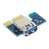 PCIe PCI-E PCI Express Riser Card 1x para 16x USB 30 Data Cable SATA para 4Pin IDE Molex Power