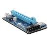 PCIe PCI-E PCI Express Riser Card 1x para 16x USB 30 Data Cable SATA para 4Pin IDE Molex Power