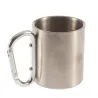 Ruostumaton teräs leirikuppi - mug - alumiini karabiner - 180 ml