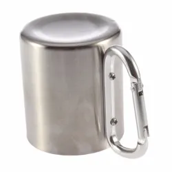 Outdoor & Campingtaza de acampada de acero inoxidable - taza - carabinero de aluminio - 180ml