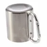 Ruostumaton teräs leirikuppi - mug - alumiini karabiner - 180 ml