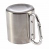 Tazza da campeggio in acciaio inox - tazza - moschettone in alluminio - 180ml