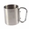 Ruostumaton teräs leirikuppi - mug - alumiini karabiner - 180 ml