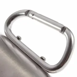 Ruostumaton teräs leirikuppi - mug - alumiini karabiner - 180 ml