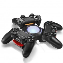 Sony Playstation 4 PS4 Dualshock 4 Controller Dock de carregamento USB da luz do diodo emissor de luz do porto triplo triângulo
