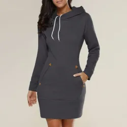 Mini abito con cappuccio - maglione
