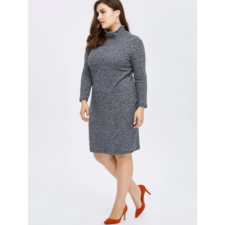 Plus High Neck Casual Talvipuku