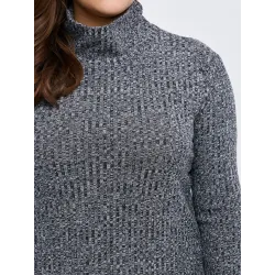 PlusMás tamaño vestido de invierno casual de cuello alto