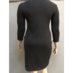 Plus Size High Neck Casual Winter DressPlus