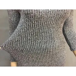 PlusMás tamaño vestido de invierno casual de cuello alto