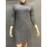 PlusMás tamaño vestido de invierno casual de cuello alto