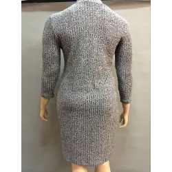 PlusMás tamaño vestido de invierno casual de cuello alto
