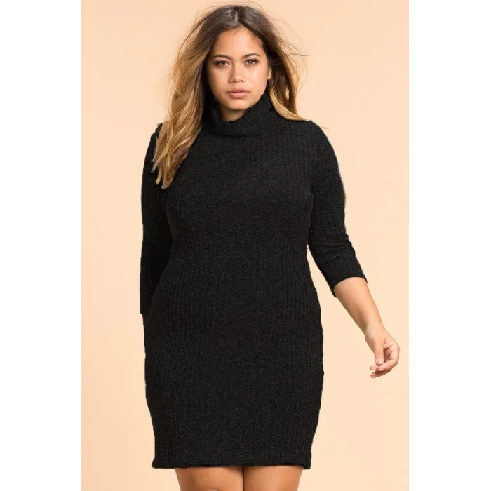 Plus High Neck Casual Talvipuku