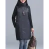 Turtleneck Loose Patchwork Tunic Talvipuku
