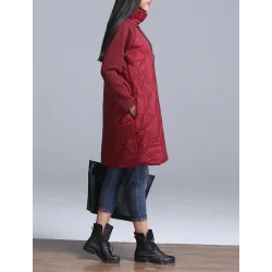 Turtleneck Loose Patchwork Tunic Talvipuku
