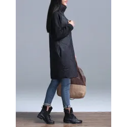 Turtleneck Loose Patchwork Tunic Talvipuku