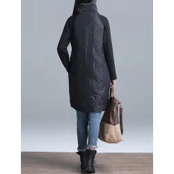 Turtleneck Loose Patchwork Tunic Talvipuku