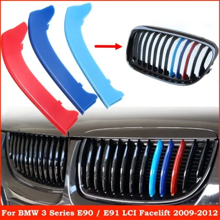 BMW 3 sarja E90 E91 grille stripe cover 3 pc