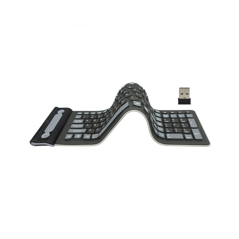 Flexible silicone - foldable - wireless - 107-keys keyboard - Russian - Qwerty