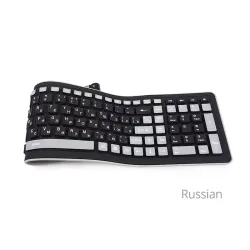 Joustava silikoni - taitettava - langaton - 107 avaimet näppäimistö - Venäjä - Qwerty