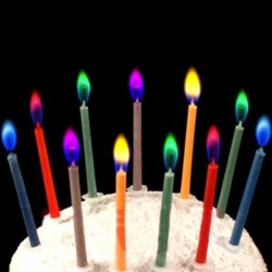 Chama colorida - velas para um bolo de aniversário 6 peças