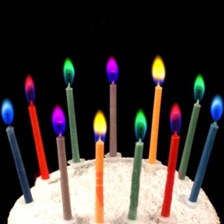 Kolorowy płomień - świeczki na urodzinowy tort 6 sztukŚwieczki & Uchwyty