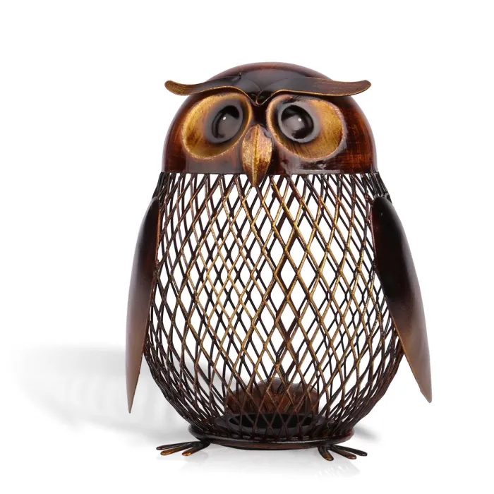 Owl geformte Metallmünzen Einsparungen Box Handwerk