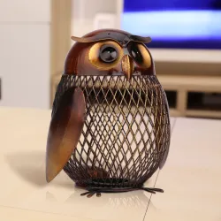 Owl geformte Metallmünzen Einsparungen Box Handwerk