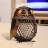 Caixa de poupança de moeda de metal em forma de coruja
