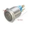 6 Pin 22mm 12V Led light metal push knapp latching switch