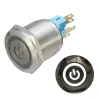 6 Pin 22mm 12V Interruttore di chiusura a pulsante in metallo a led