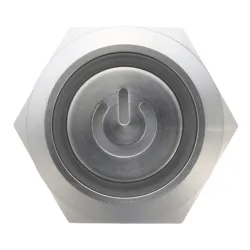 6 pinos 22mm 12V Interruptor de travamento de botão de metal leve conduzido