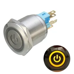 6 Pin 22mm 12V Interruttore di chiusura a pulsante in metallo a led