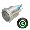 6 Pin 22mm 12V Interruttore di chiusura a pulsante in metallo a led