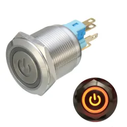 6 Pin 22m Led light metal push knop rinkelenSchakelaars