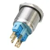 6 Pin 22mm 12V Led light metal push knapp latching switch