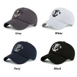 Tampa de beisebol com âncora - algodão - ajustável - unisex