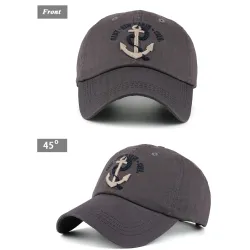 Baseball cap med ankar - bomull - justerbar - unisex